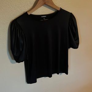 Express XS puff sleeve black top